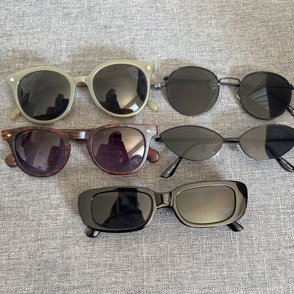 Stylish Sunglasses Set - Black, Brown, Olive